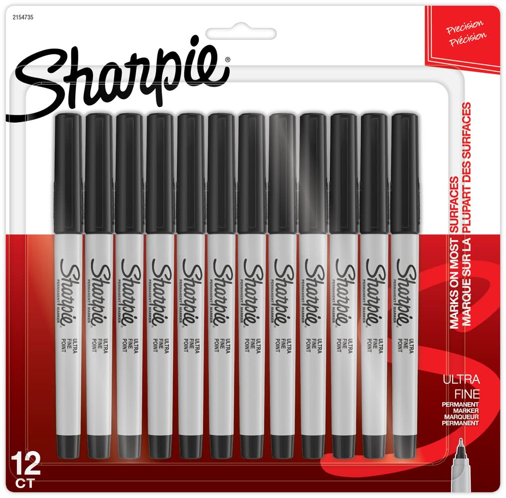 Sharpie Permanent Marker Ultra Fine Tip, Black