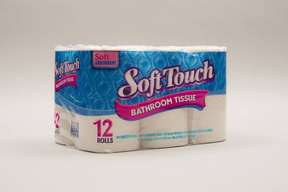 Soft Touch - 2-Ply Bathroom Tissue, 12 Ct (1X12|1 Unit per Case)