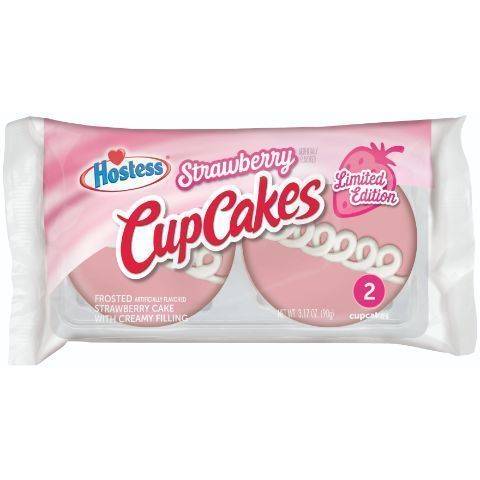 Hostess Frosted Cup Cake With Creamy Filling, Strawberry (3.17 oz, 2 ct)