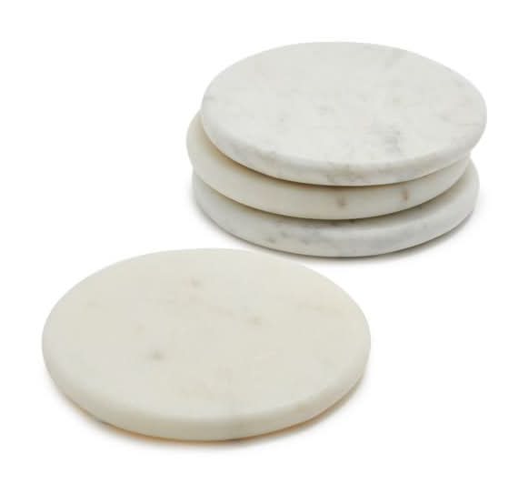 Sur La Table Marble Coasters, Set of 4 White Set of 4