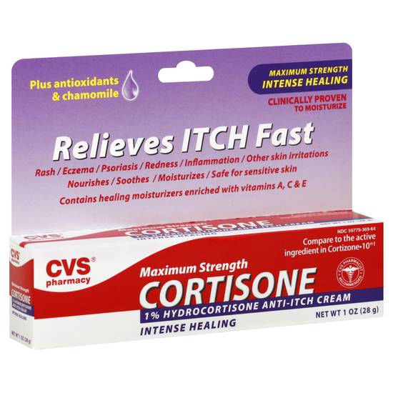 Cvs Pharmacy Maximum Strength Cortisone 1% Hydrocortisone Anti-Itch Cream