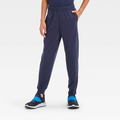 All In Motion Boys Mesh Jogger Pants, XL, Navy Blue