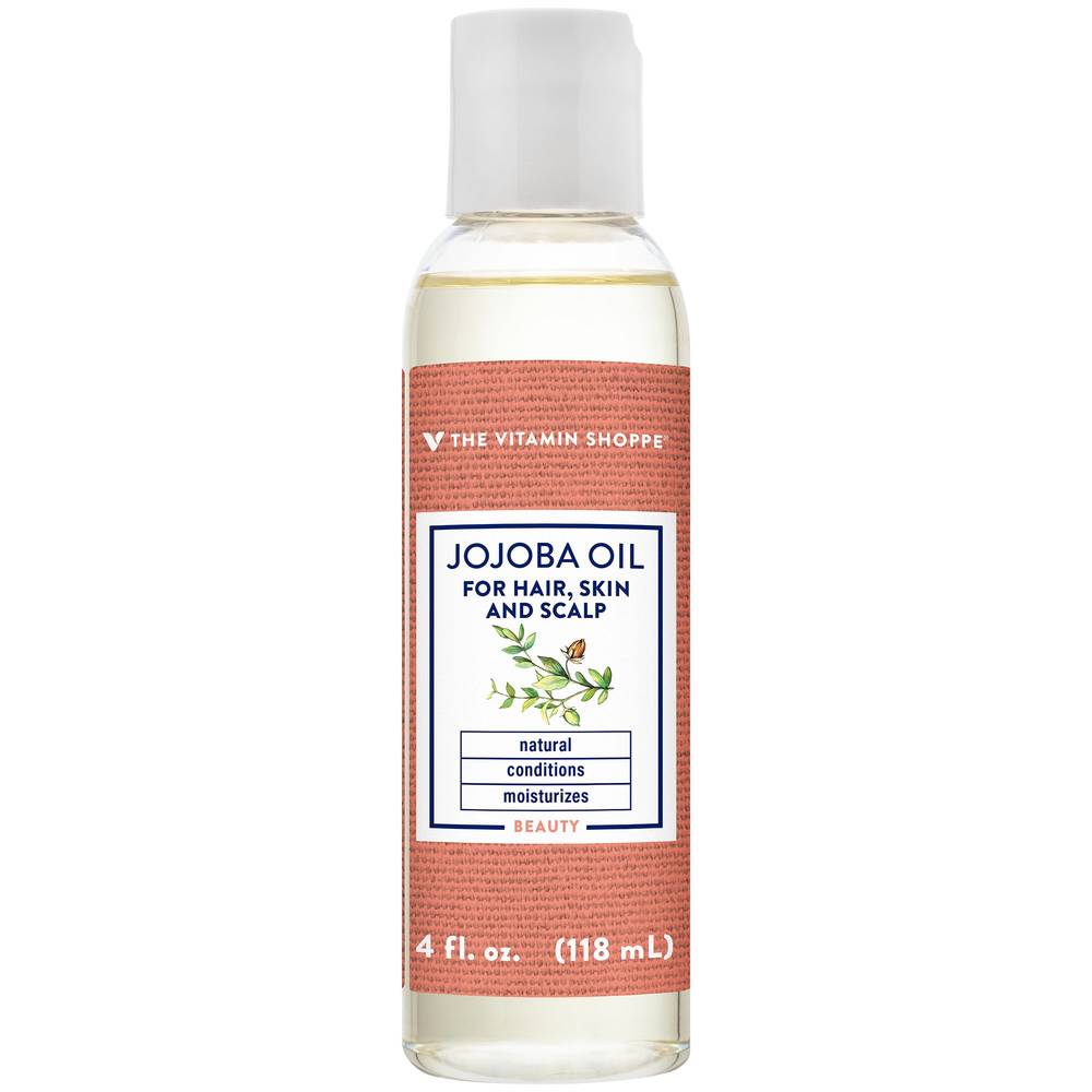 The Vitamin Shoppe Jojoba Oil For Hair Skin and Scalp - Moisturizer Makeup Remover and Conditioner From a Natural Plant Extract