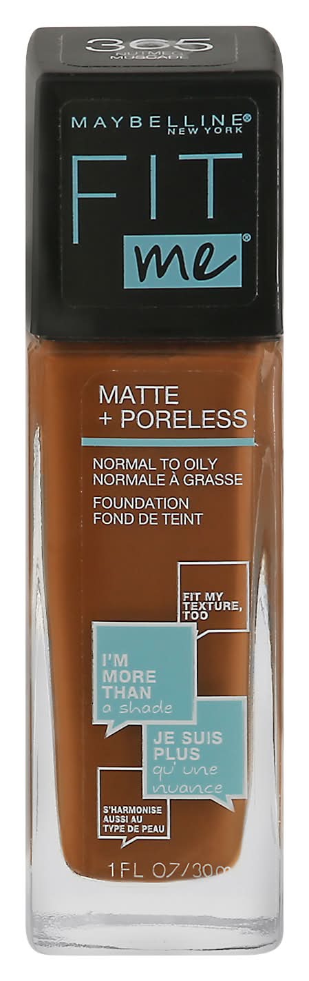 Maybelline New York Fit Me Matte + Poreless Liquid, 365 Nutmeg (1 fl oz)