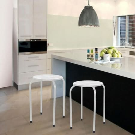 Hometrends Metal Stool, White