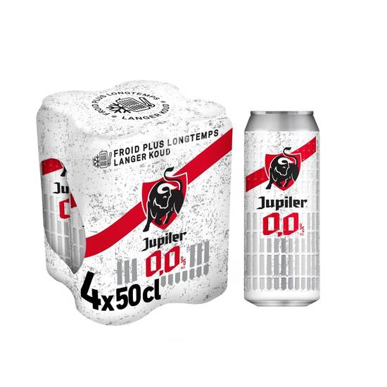 Jupiler Blond Bier Pils 0.0% Zonder Alcohol 4 x 50 cl Blikken