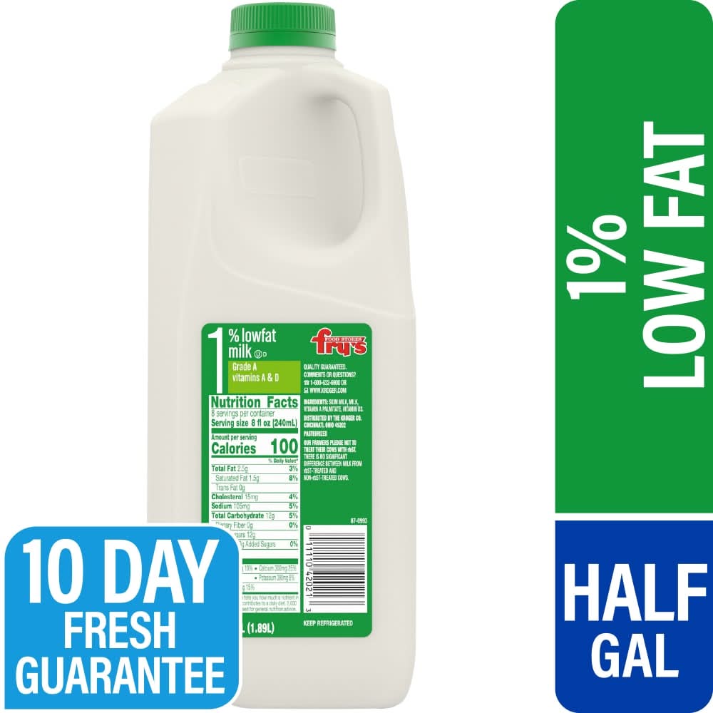 Fry's 1% Lowfat Milk Half Gallon