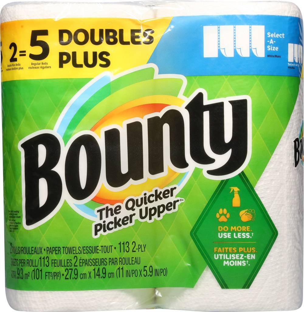 Bounty Paper Towels Double Plus Rolls Sheets