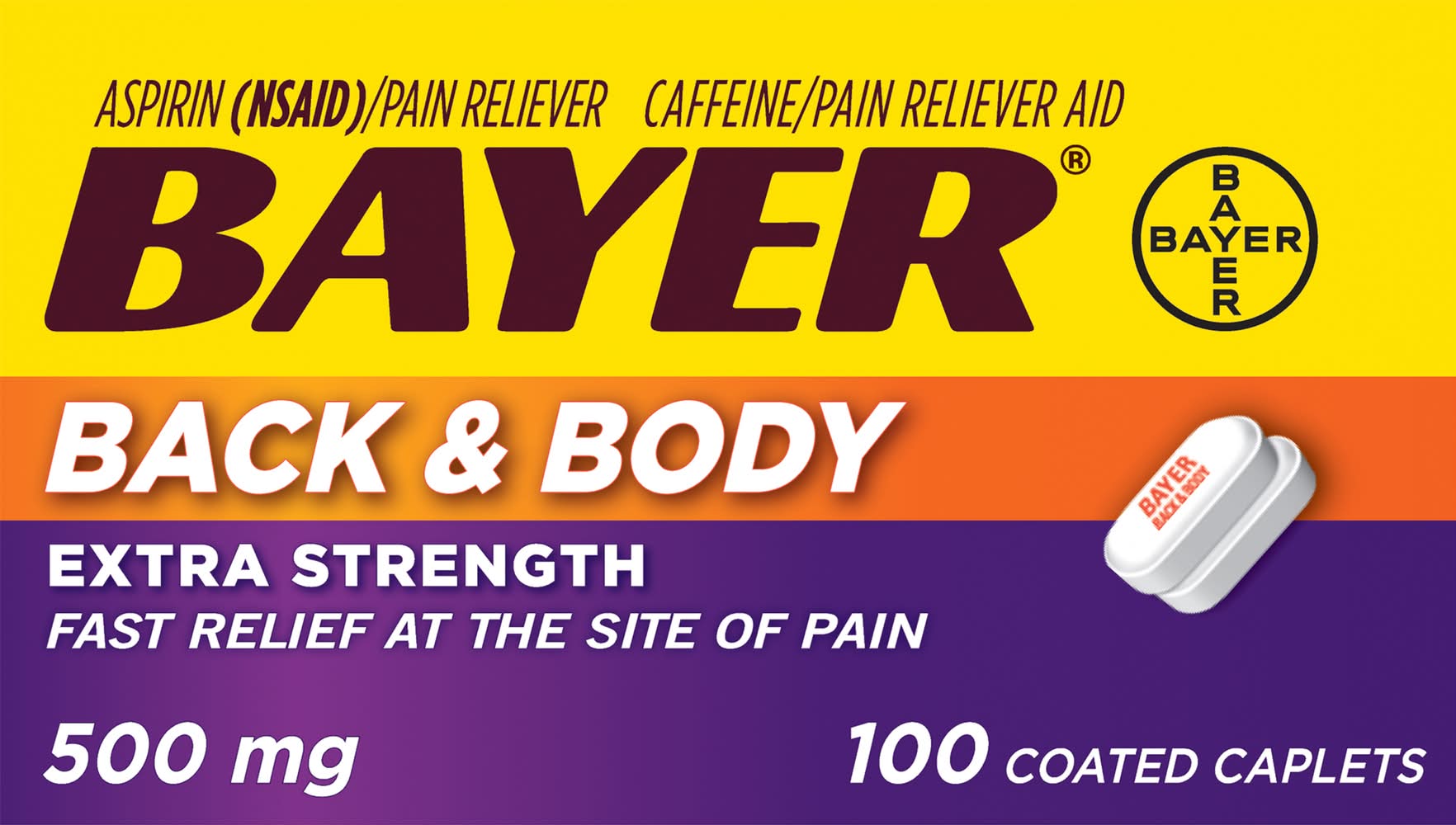 Bayer Back & Body Extra Strength Aspirin Pain Reliever 500 mg (3.8 oz)