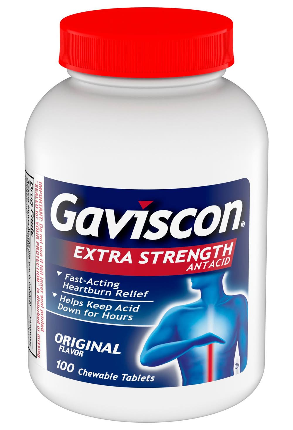 Gaviscon Original Extra Strength Antacid Chewable Tablets (100 ct)