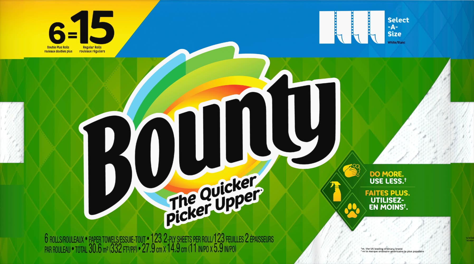 Bounty The Quicker Picker Upper Paper Towels, 11x5.9 in (6 ct)