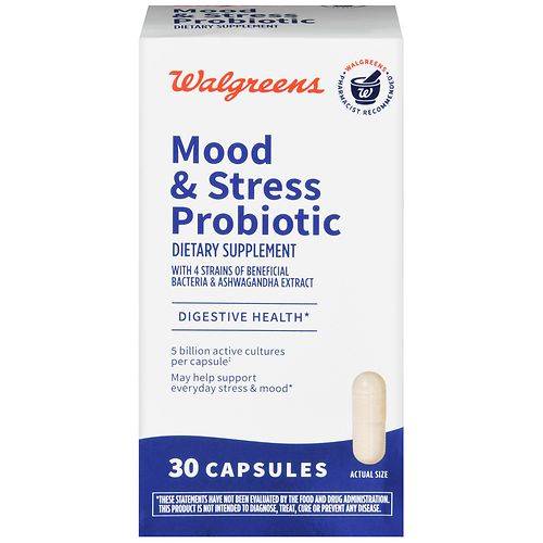 Walgreens Mood & Stress Probiotic Capsules - 30.0 ea