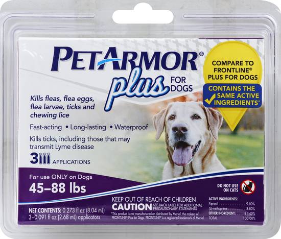 Petarmor Plus Flea & Tick Prevention For Large Dogs (3 ct)
