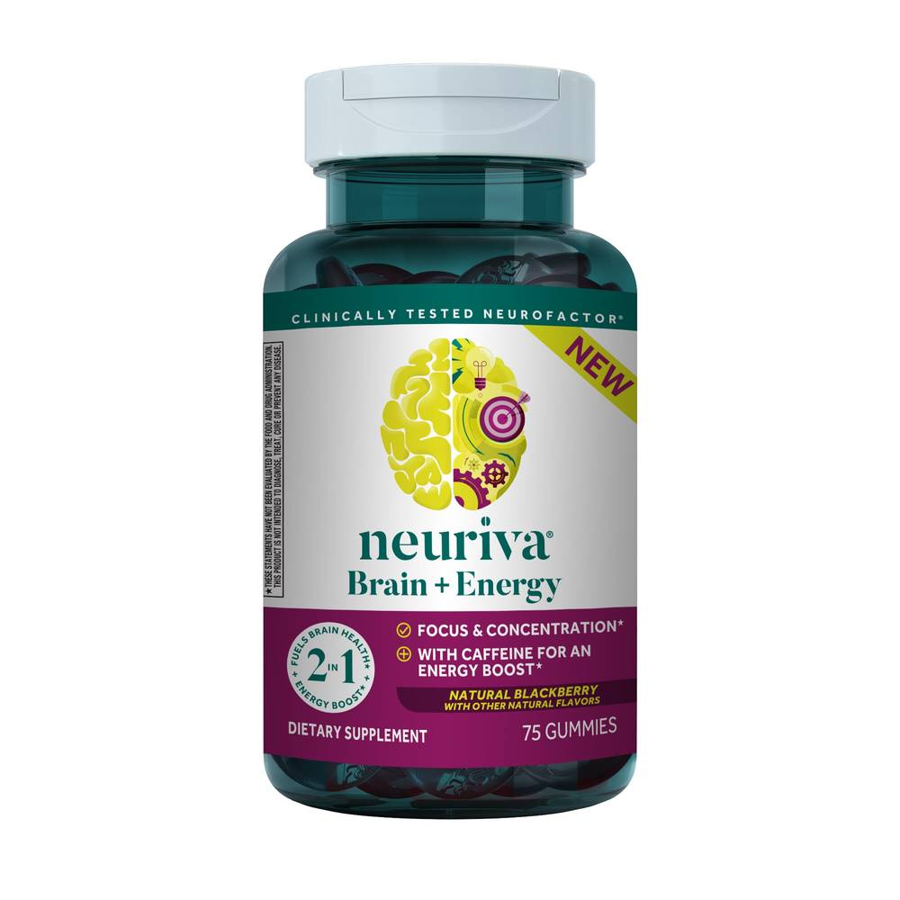 Neuriva Brain + Energy Supplement Gummies (naturally blackberry)(75 ct)