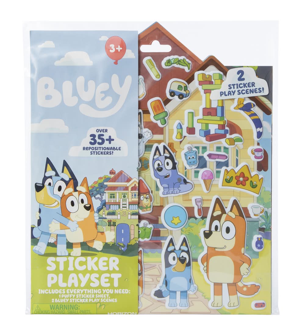BLUEY Playset With Repositionable Stickers, Assorted