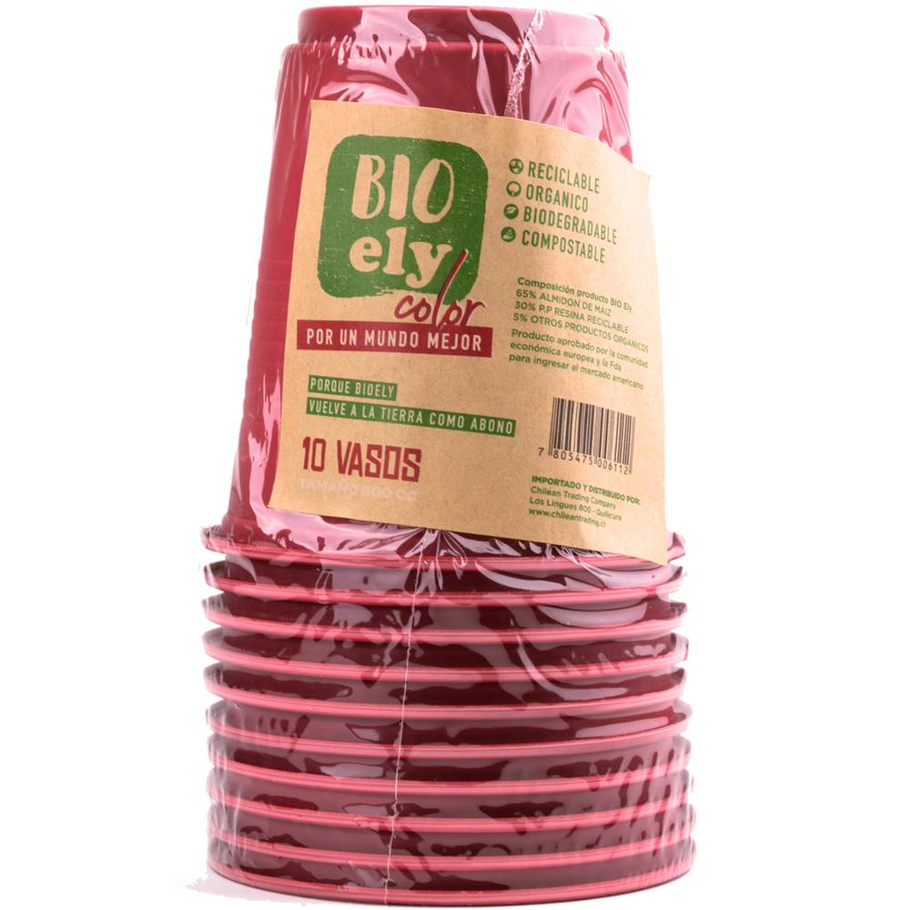 Bioely vaso rosado (10 un x 500 ml)