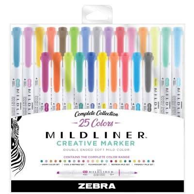 Zebra Mildliner Assorted Colors Dual-Tip Creative Markers (25 ct)