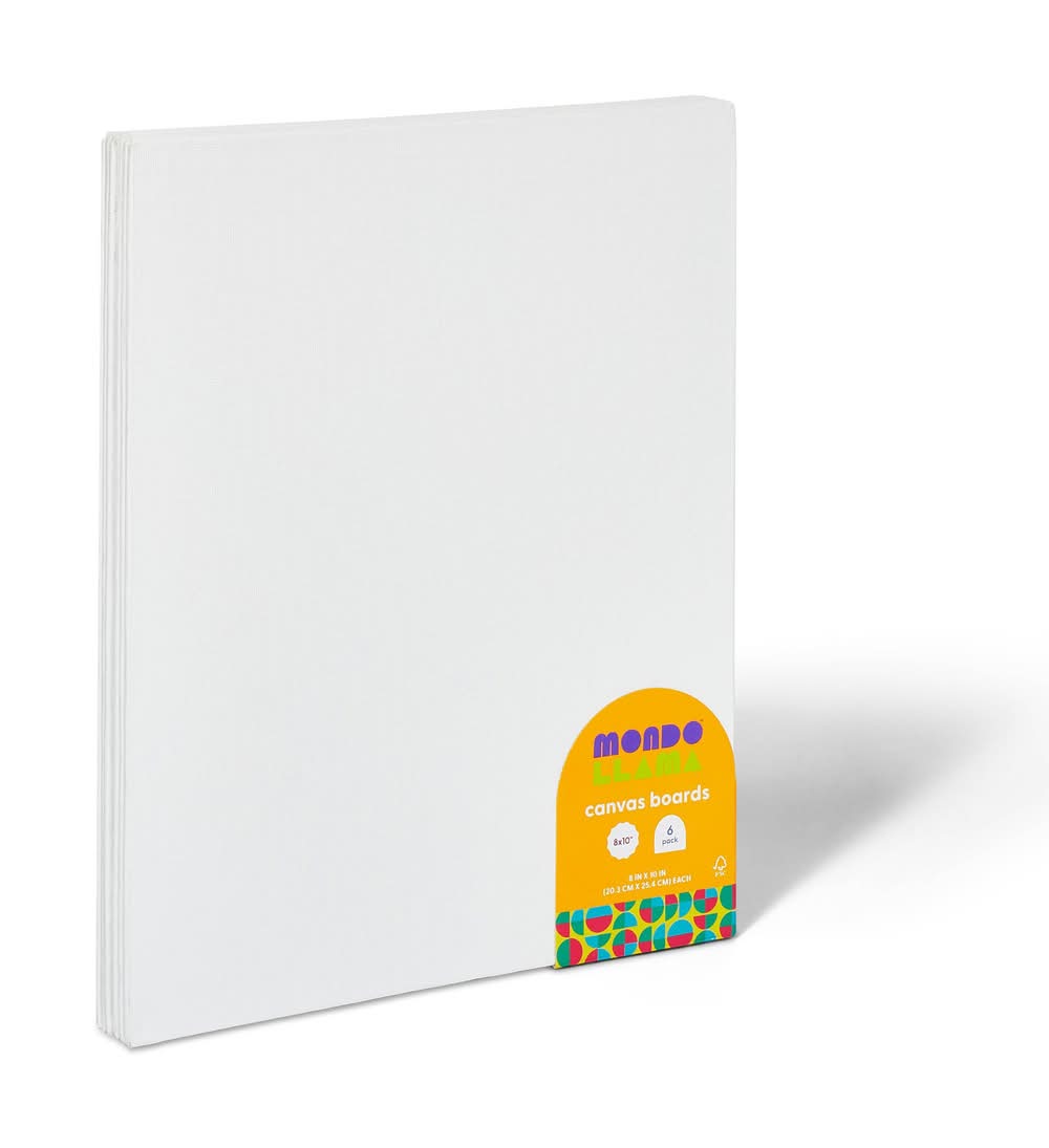 Mondo Llama Canvas Paint Boards, 8"x10" (6 ct)