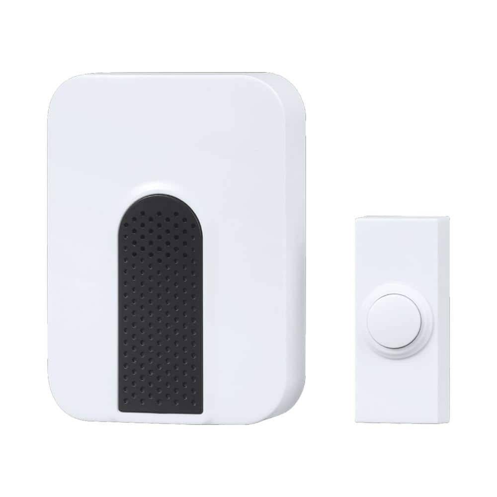 Defiant Wireless Battery Operated Doorbell Kit With Wireless Push Button, White