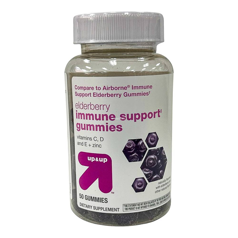 up&up Immune Support Gummies, Elderberry (50 ct)
