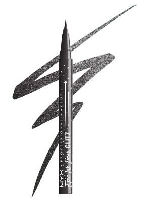 NYX Professional Makeup Epic Wear Glitz Waterproof Metallic Liquid Eyeliner, Graphite Glitz (0.03 fl oz)