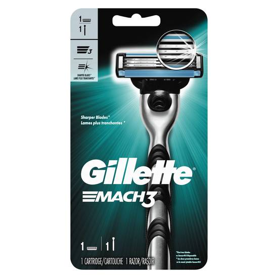 Gillette Mach3 Men's Razor, Handle & 1 Blade Refill