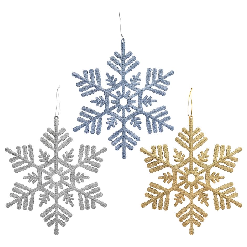 Christmas House Glitter Snowflakes Wall Hanger