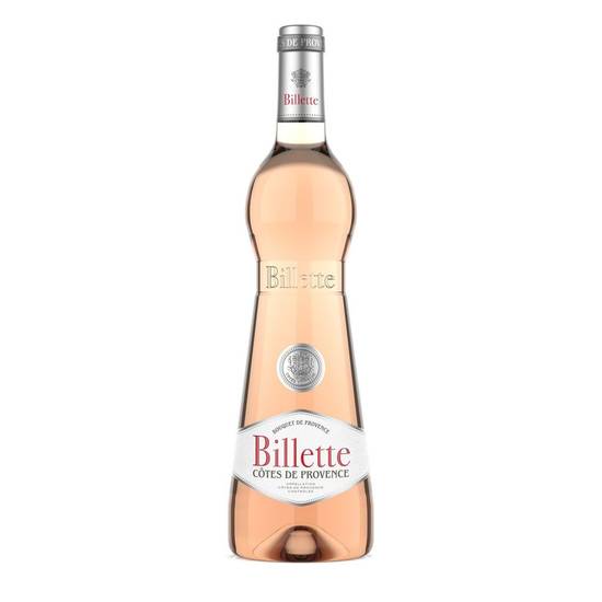 Vin rosé côtes de provence Billette 75cl