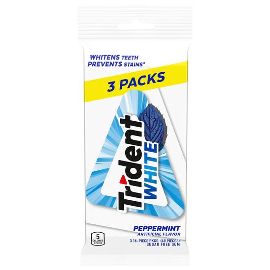 Trident White Sugar Free Gum (3 ct) (peppermint )
