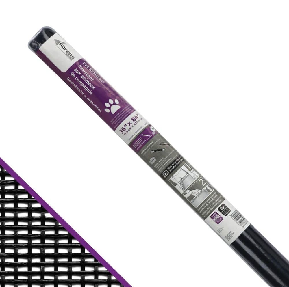 Saint-Gobain Adfors 36 In. X 84 In. Charcoal Polyester Pet Resistant Screen Roll For Windows And Door