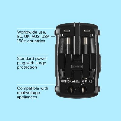 Conair Travel Smart All in One Adapter, Black