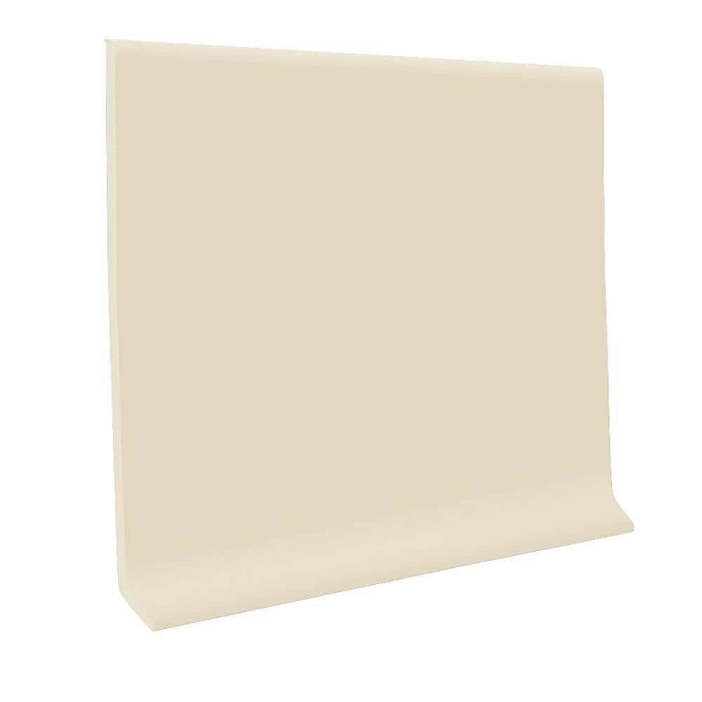 Roppe Color Almond 0.080 In. Thick X 4 In. Wide X 4 Ft. Length Dryback Vinyl Covebase