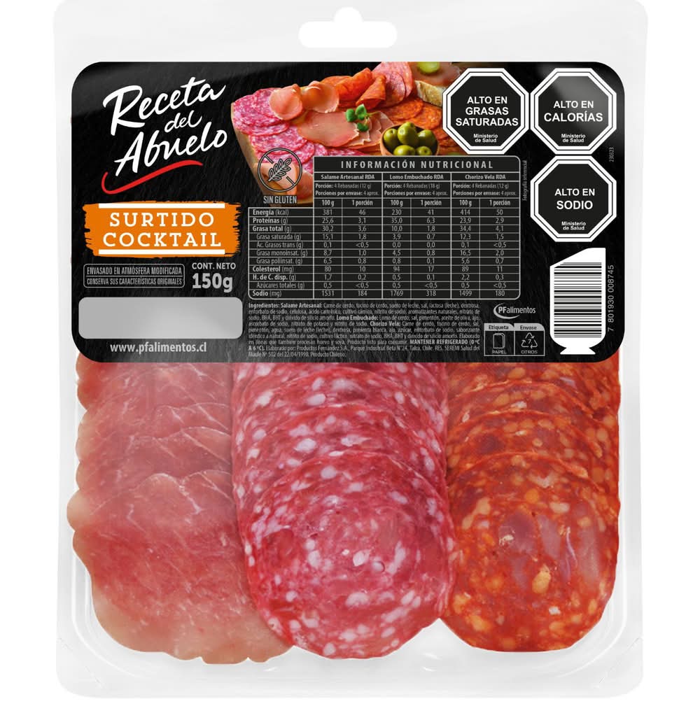 Receta del Abuelo · Tabla de fiambres surtido cóctel (150 g)