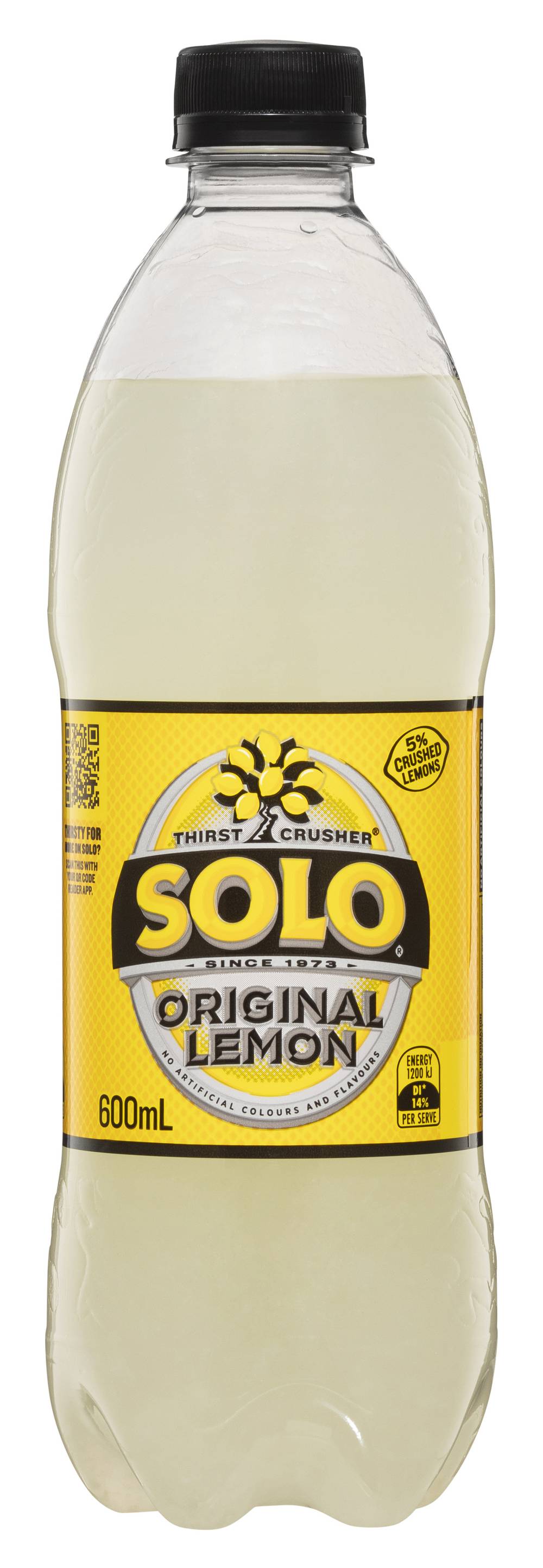 Schweppes Solo Thirst Crusher Drink, Lemon (600mL)