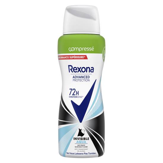Rexona - Déodorant anti-transpirant spray compressé 72h invisible aqua