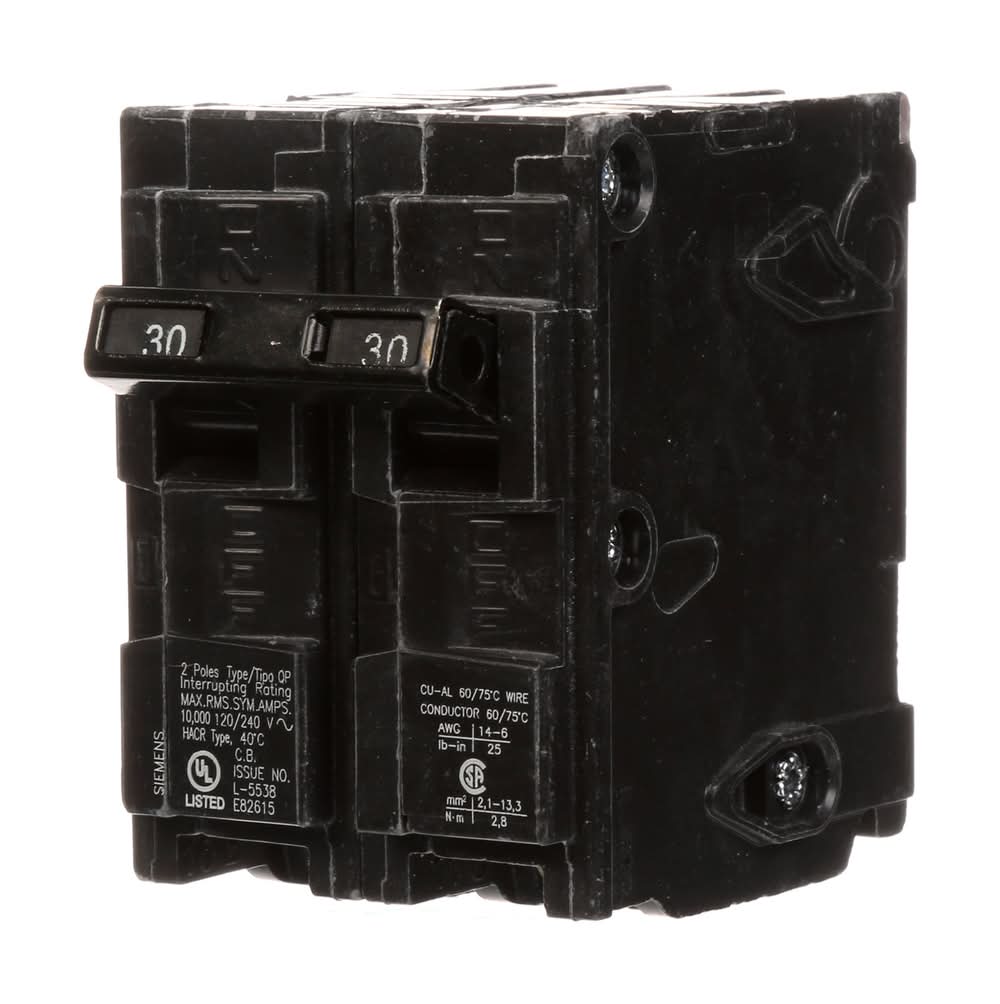 Siemens QP 30-amp 2 -Pole Standard trip Circuit Breaker