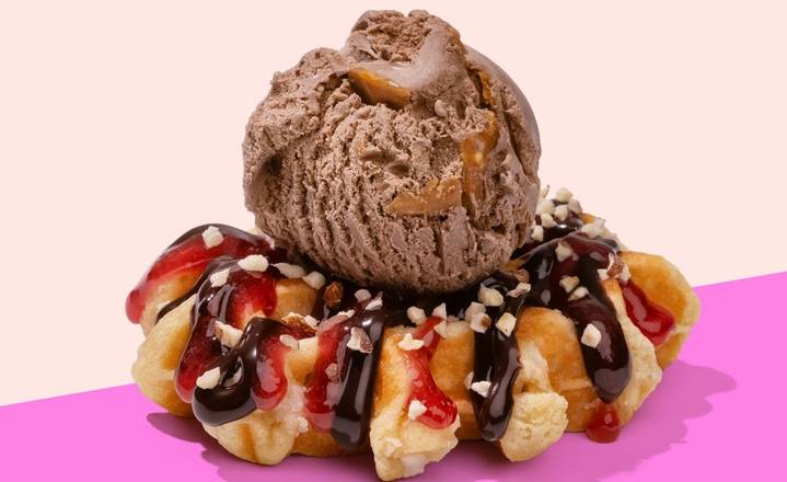 "The PB Jelly Joker" Ice Cream Waffle