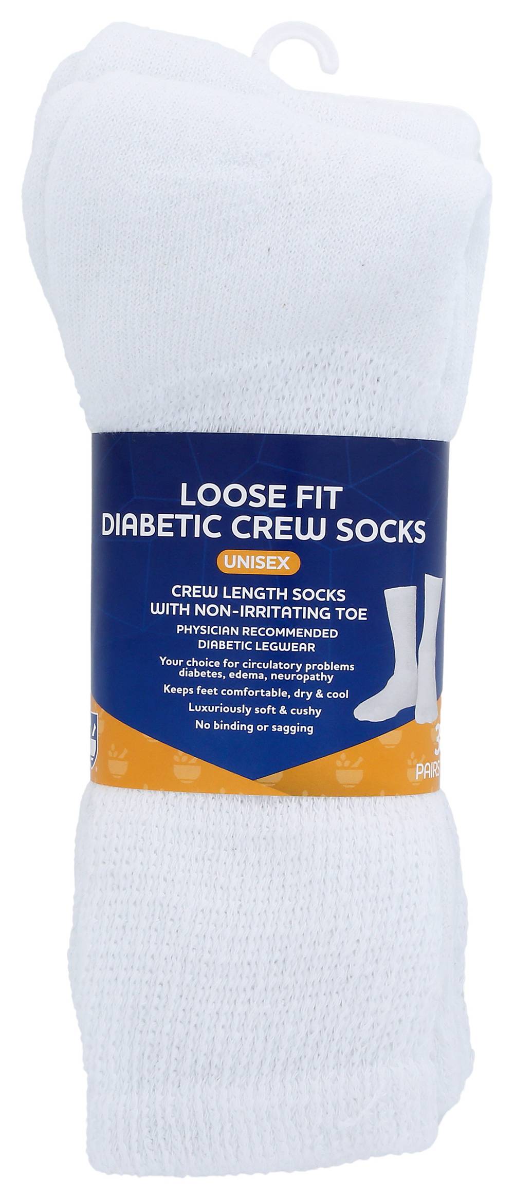 Rite Aid Crew Loose Fit Socks Large White (3 ct)