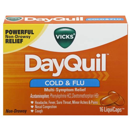Vicks Dayquil Cold & Flu Relief Acetaminophen Liquicaps (16 ct)
