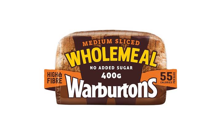 Warburtons Medium Sliced Wholemeal 400g Bread Loaf (854830) 