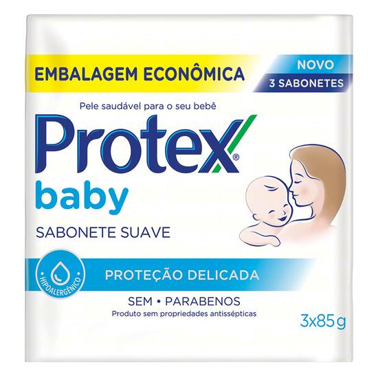 Protex kit de sabonete baby suave proteção delicada (3x85g)