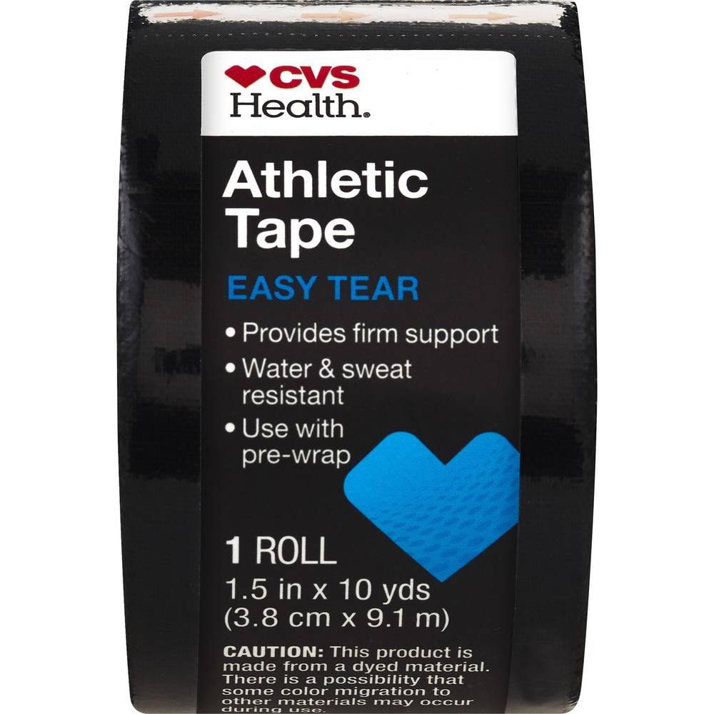 Cvs Health East Tear Athletic Tape (3.8 cm * 9.1 m/black)