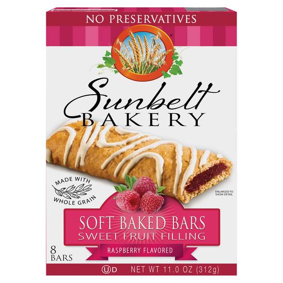 Sunbelt Bakery Raspberry Flavoured Soft Baked Bars (8 ct)