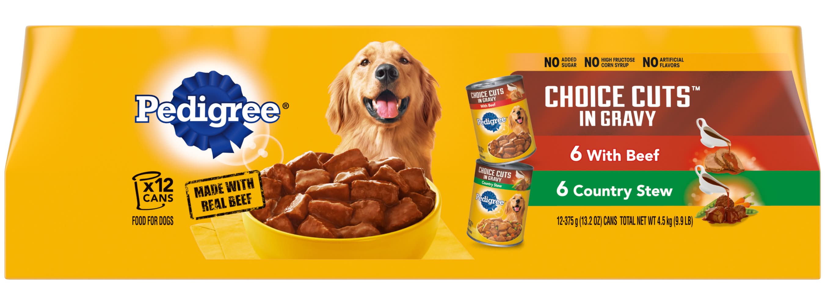 Pedigree Choice Cuts in Gravy Canned Wet Adult Dog Food Variety pack, Beef -Country Stew (12 x 13.2 oz)