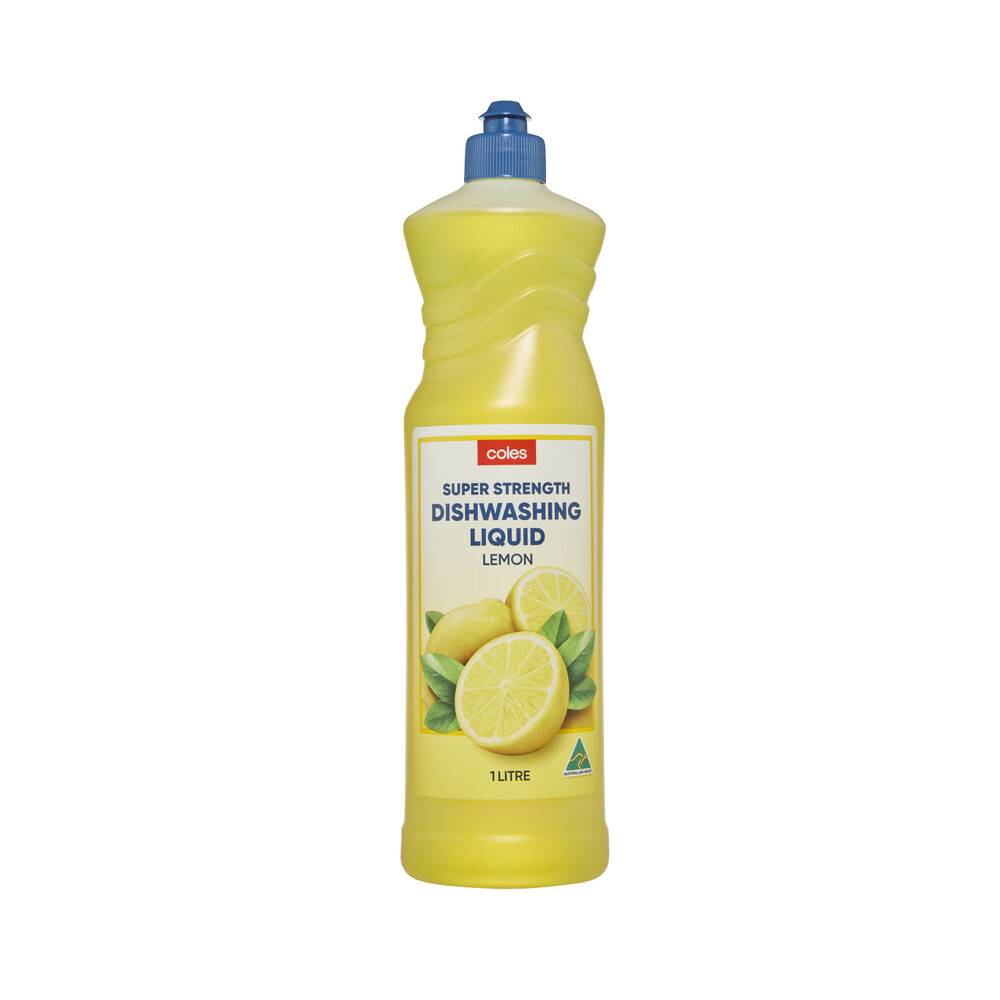 Coles Super Strength Lemon Dishwashing Liquid 1L