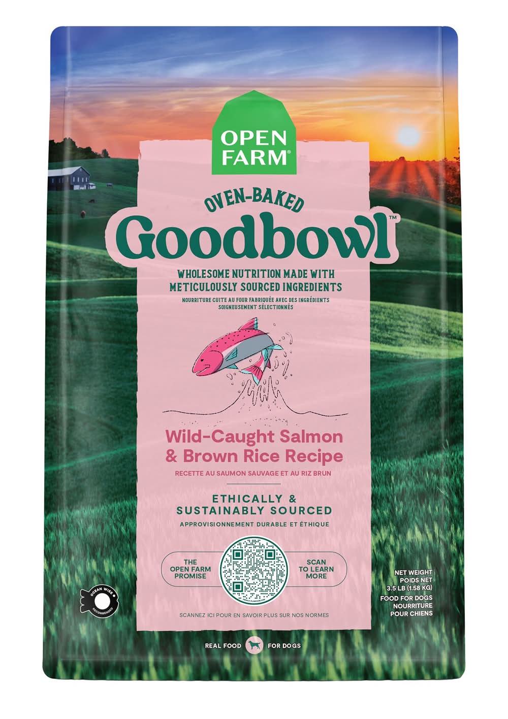 Open Farm Goodbowl Adult Dry Dog Food - Oven-Baked, Salmon & Brown Rice (Size: 3.5 Lb)