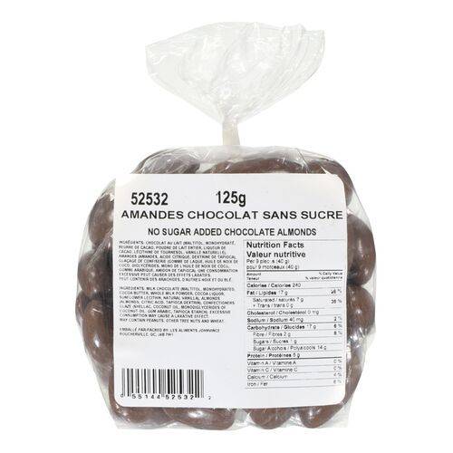 Pas de sucre ajouté des amandes au chocolat (125 g) - no sugar added chocolate almonds (125 g)