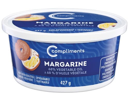 Compliments Margarine 68% Huile Végétale 454 G / Compliments 68% Vegetable Oil Margarine 427 g