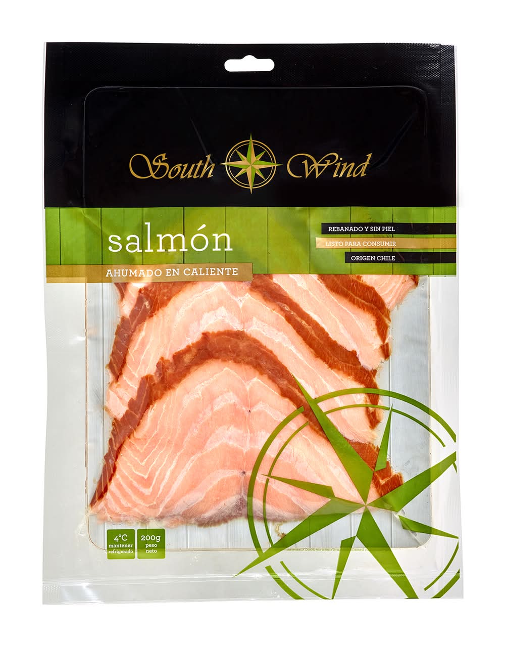 South Wind · Salmón ahumado en caliente (200 g)