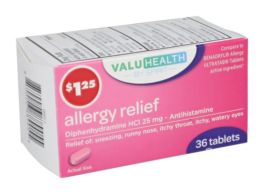 Valuhealth Allergy Relief Diphenhydramine Hci Tablets 20 mg (36 ct)